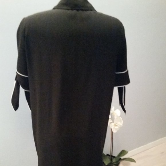 Zara Basic black collared short sleeve dress EUC - Picture 3 of 4